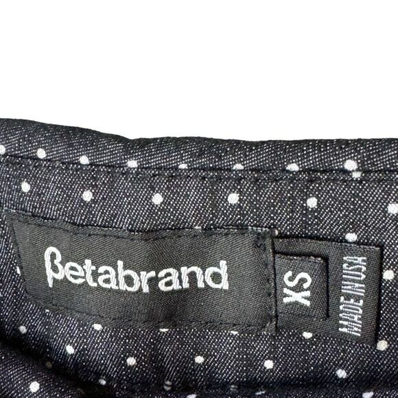 Betabrand Polka Dot Denim Skort Skirt Over Shorts in Black & Red Cotton Blend XS - Picture 3 of 14